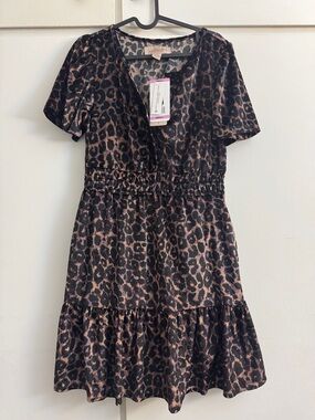 French Connection Leopard Print V-Neck Dress